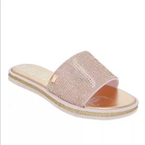 Juicy couture rose gold rhinestone sandals